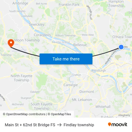 Main St + 62nd St Bridge FS to Findlay township map