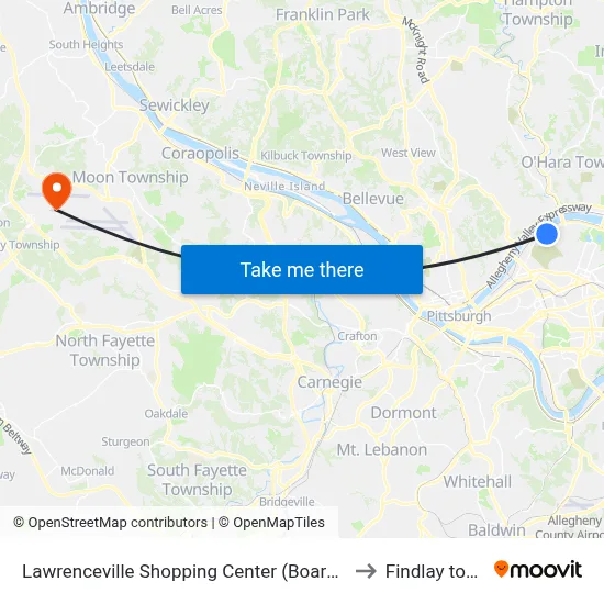 Lawrenceville Shopping Center (Boarding Stop-Shelter) to Findlay township map