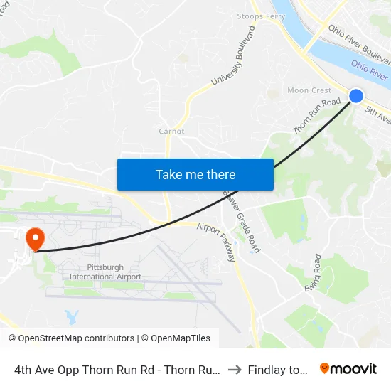 4th Ave Opp Thorn Run Rd - Thorn Run Park And Ride to Findlay township map