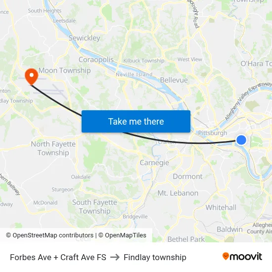 Forbes Ave + Craft Ave FS to Findlay township map
