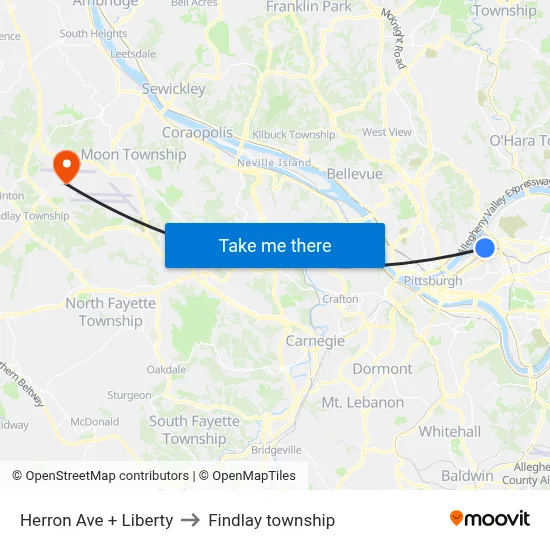 Herron Ave + Liberty to Findlay township map