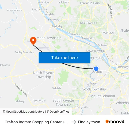 Crafton Ingram Shopping Center + Rite-Aid to Findlay township map