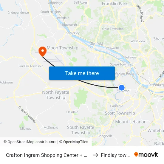 Crafton Ingram Shopping Center + Giant Eagle to Findlay township map