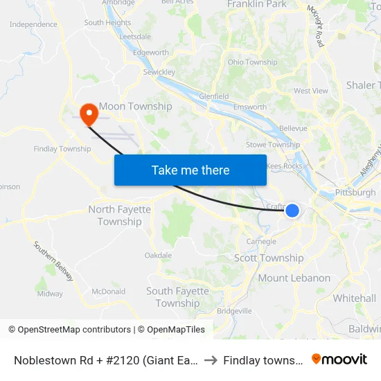 Noblestown Rd + #2120 (Giant Eagle) to Findlay township map
