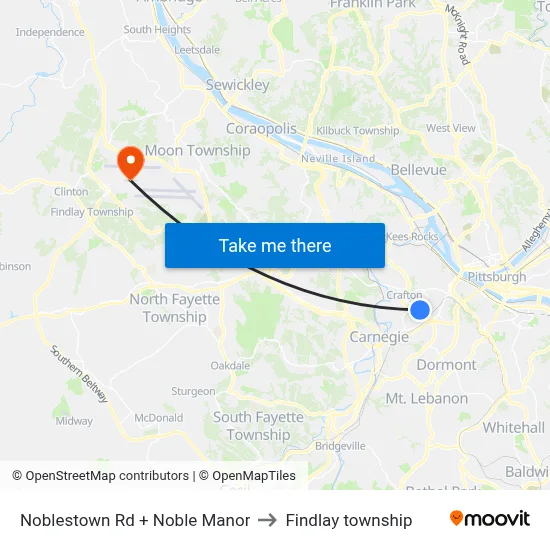 Noblestown Rd + Noble Manor to Findlay township map