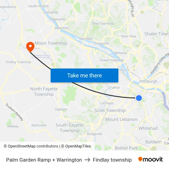 Palm Garden Ramp + Warrington to Findlay township map