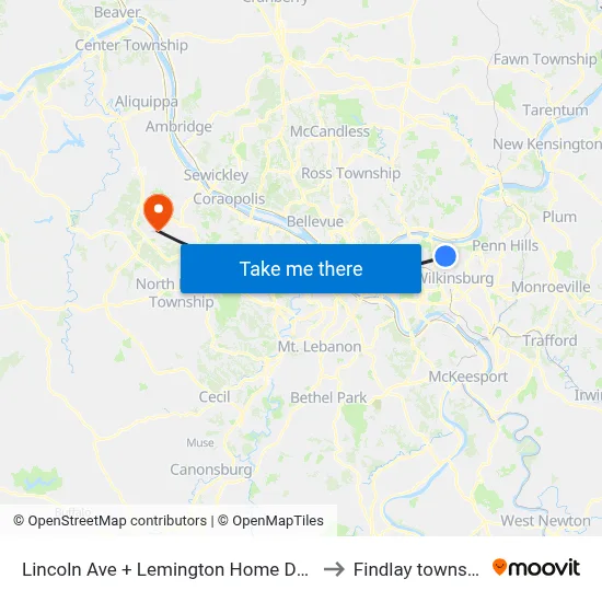 Lincoln Ave + Lemington Home Drvwy to Findlay township map