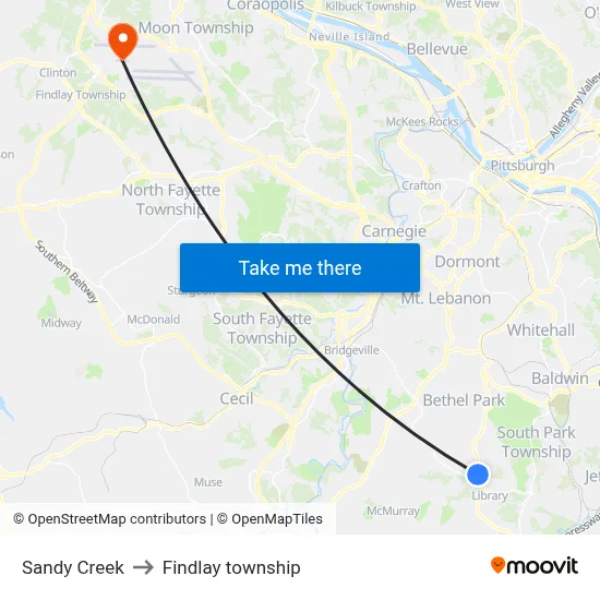 Sandy Creek to Findlay township map