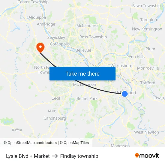 Lysle Blvd + Market to Findlay township map