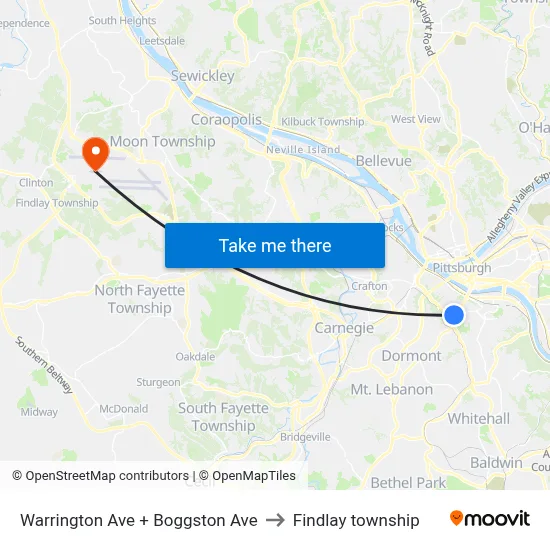 Warrington Ave + Boggston Ave to Findlay township map