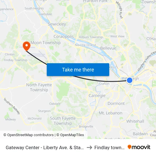 Gateway Center - Liberty Ave. & Stanwix St. to Findlay township map