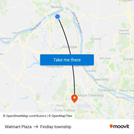 Walmart Plaza to Findlay township map