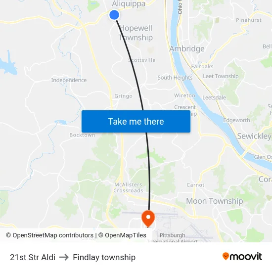 21st Str Aldi to Findlay township map