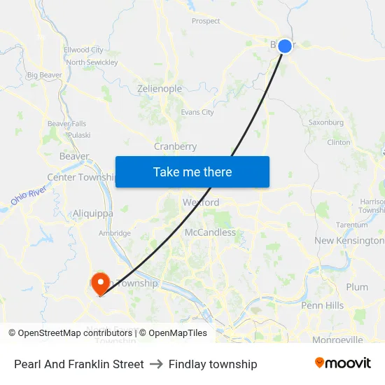Pearl And Franklin Street to Findlay township map