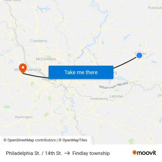 Philadelphia St. / 14th St. to Findlay township map