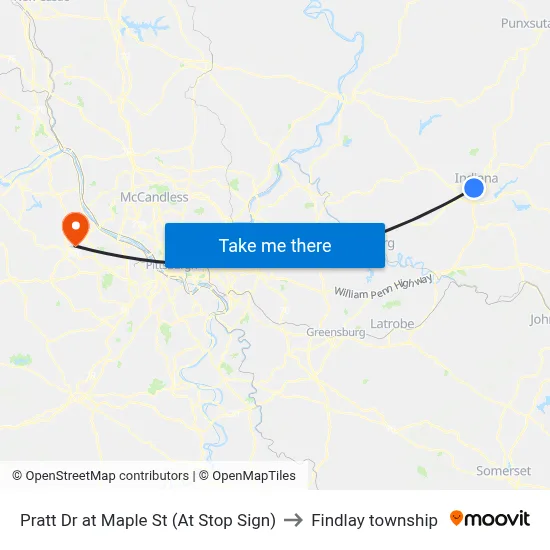 Pratt Dr at Maple St (At Stop Sign) to Findlay township map
