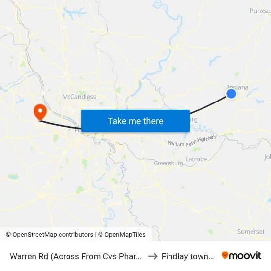 Warren Rd (Across From Cvs Pharmacy) to Findlay township map