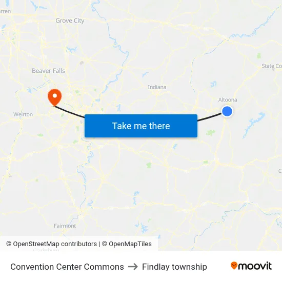Convention Center Commons to Findlay township map