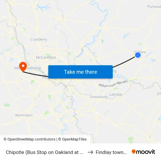 Chipotle (Bus Stop on Oakland at Laurel to Findlay township map