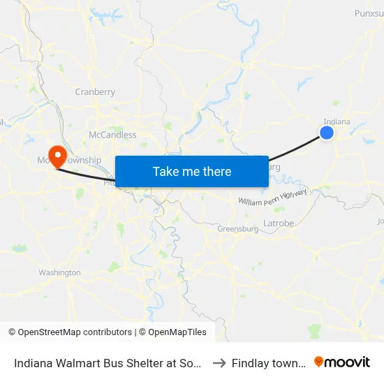 Indiana Walmart Bus Shelter at Southtown to Findlay township map