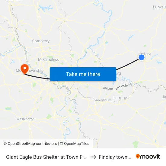 Giant Eagle Bus Shelter at Town Fair Pla to Findlay township map