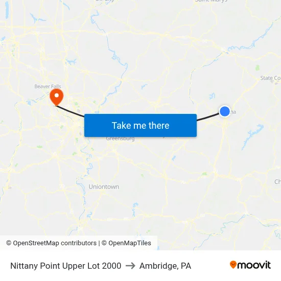 Nittany Point Upper Lot 2000 to Ambridge, PA map