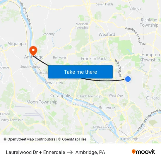 Laurelwood Dr + Ennerdale to Ambridge, PA map