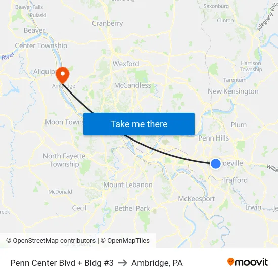 Penn Center Blvd + Bldg #3 to Ambridge, PA map