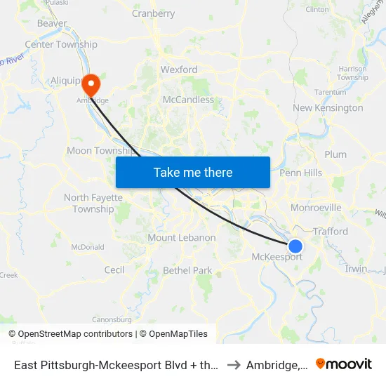 East Pittsburgh-Mckeesport Blvd + the Lane to Ambridge, PA map