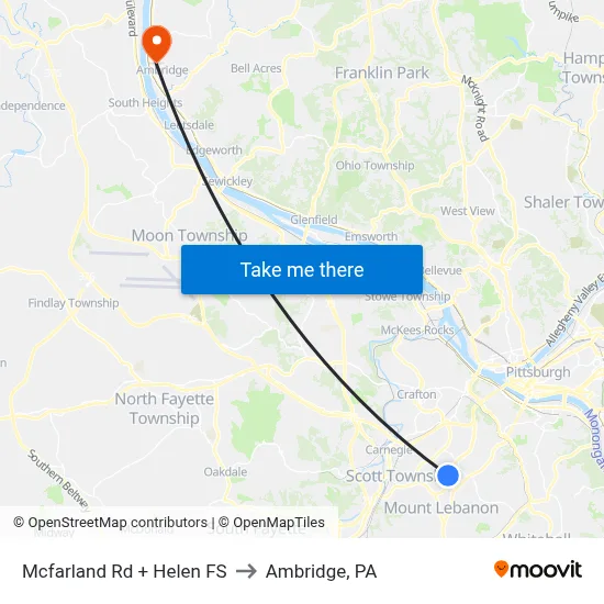 Mcfarland Rd + Helen FS to Ambridge, PA map