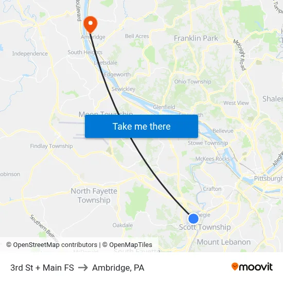 3rd St + Main FS to Ambridge, PA map