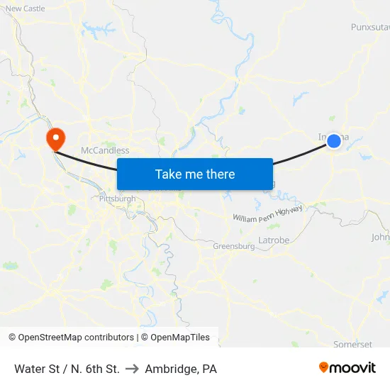 Water St / N. 6th St. to Ambridge, PA map