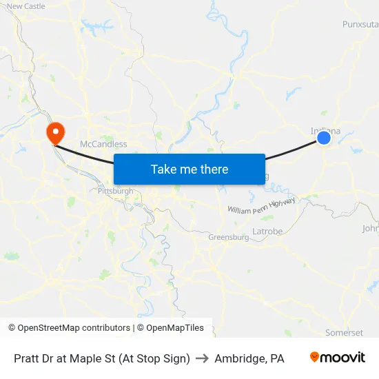 Pratt Dr at Maple St (At Stop Sign) to Ambridge, PA map