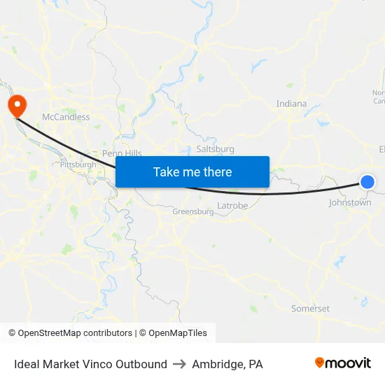 Ideal Market Vinco Outbound to Ambridge, PA map