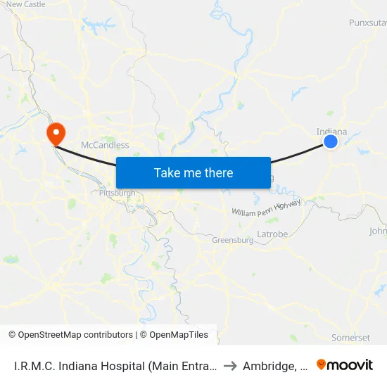 I.R.M.C. Indiana Hospital (Main Entrance to Ambridge, PA map