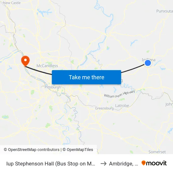 Iup Stephenson Hall (Bus Stop on Maple - to Ambridge, PA map