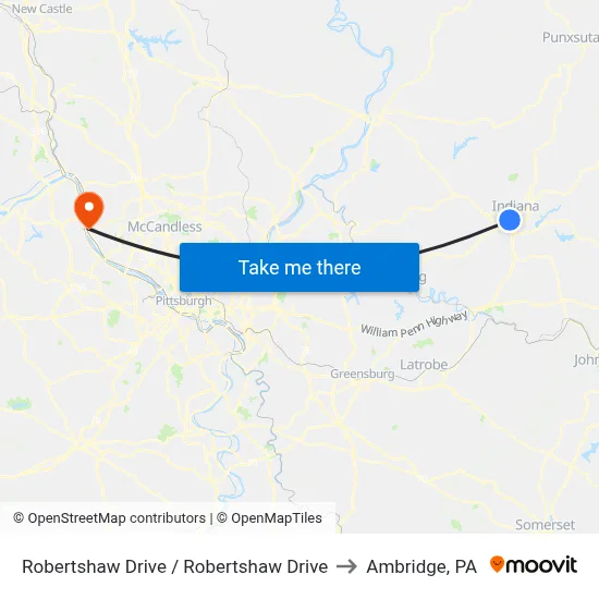 Robertshaw Drive / Robertshaw Drive to Ambridge, PA map