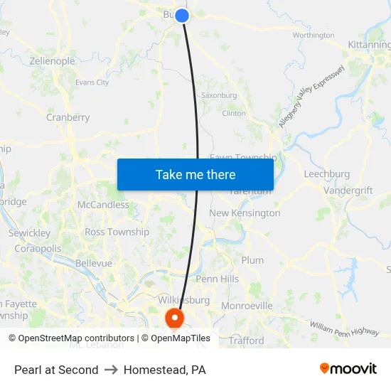 Pearl at Second to Homestead, PA map