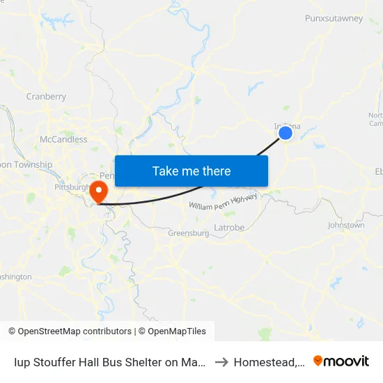 Iup Stouffer Hall Bus Shelter on Maple W to Homestead, PA map
