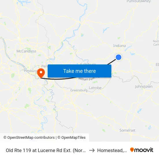 Old Rte 119 at Lucerne Rd Ext. (Northbou to Homestead, PA map