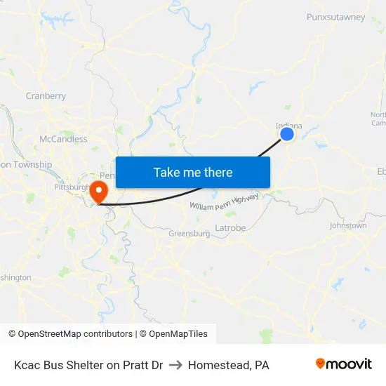 Kcac Bus Shelter on Pratt Dr to Homestead, PA map
