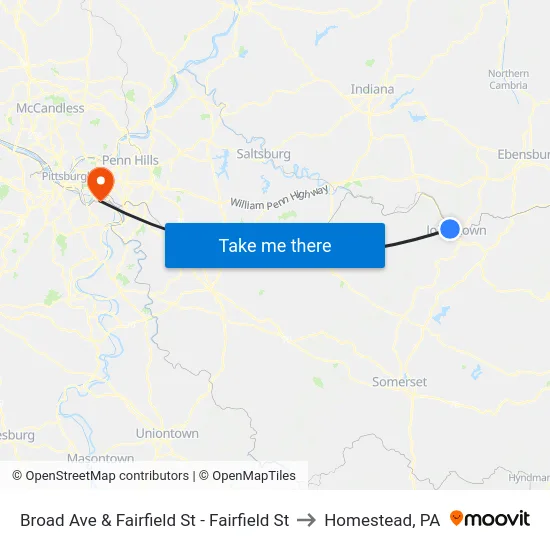 Broad Ave & Fairfield St - Fairfield St to Homestead, PA map