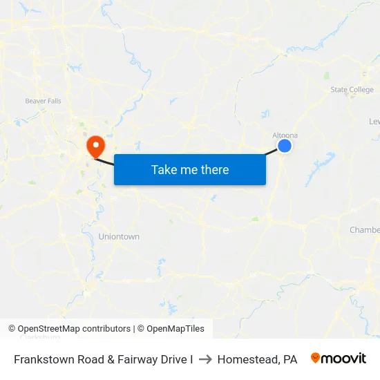 Frankstown Road & Fairway Drive I to Homestead, PA map