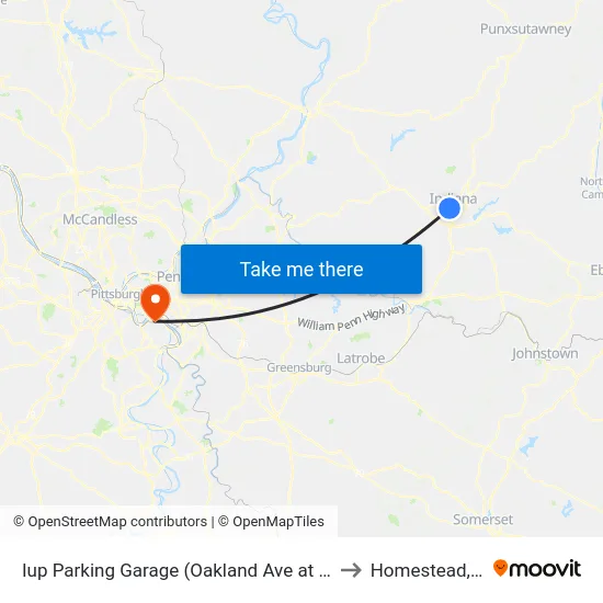 Iup Parking Garage (Oakland Ave at Paper to Homestead, PA map