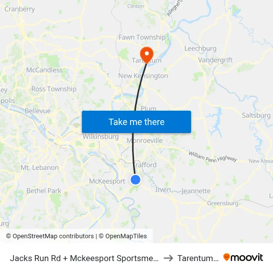 Jacks Run Rd + Mckeesport Sportsmens Assoc to Tarentum, PA map