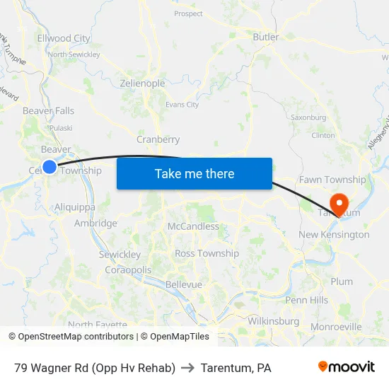 79 Wagner Rd (Opp Hv Rehab) to Tarentum, PA map