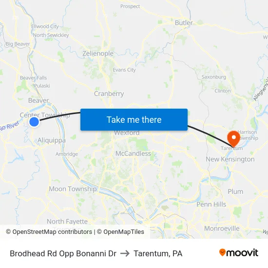 Brodhead Rd Opp Bonanni Dr to Tarentum, PA map