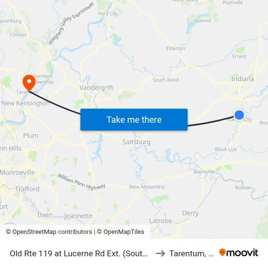 Old Rte 119 at Lucerne Rd Ext. (Southbou to Tarentum, PA map
