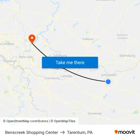 Benscreek Shopping Center to Tarentum, PA map