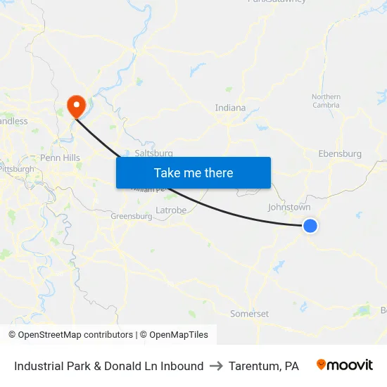 Industrial Park & Donald Ln Inbound to Tarentum, PA map